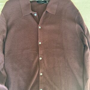 Elie Tahari Wine Wool Blend Cardigan